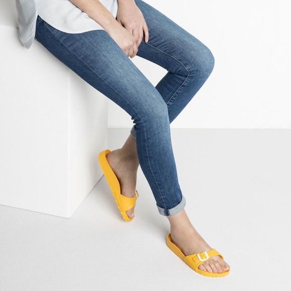 scuba yellow birkenstocks